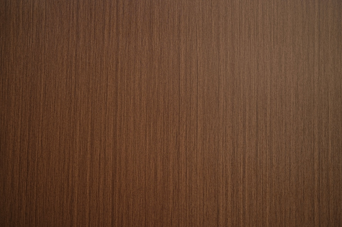 Heritage Mahogany tobacco brown leather-look vinyl wrap with fine straight grain and satin finish