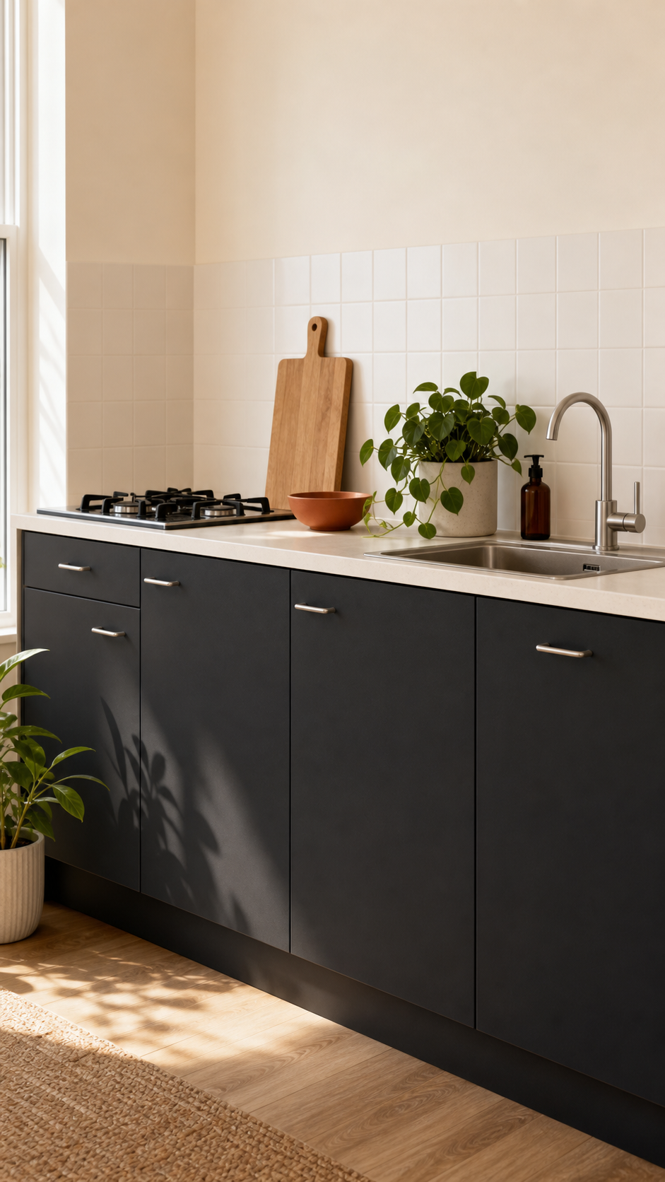 Charcoal kitchen cabinet concept
