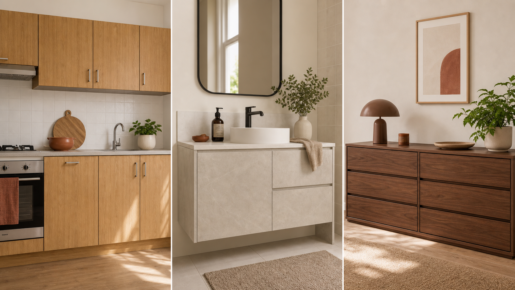Kitchen bathroom and furniture surface glow-up concepts