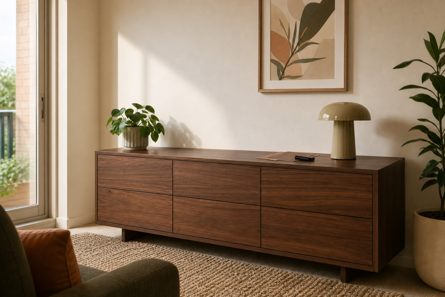 Walnut furniture surface concept