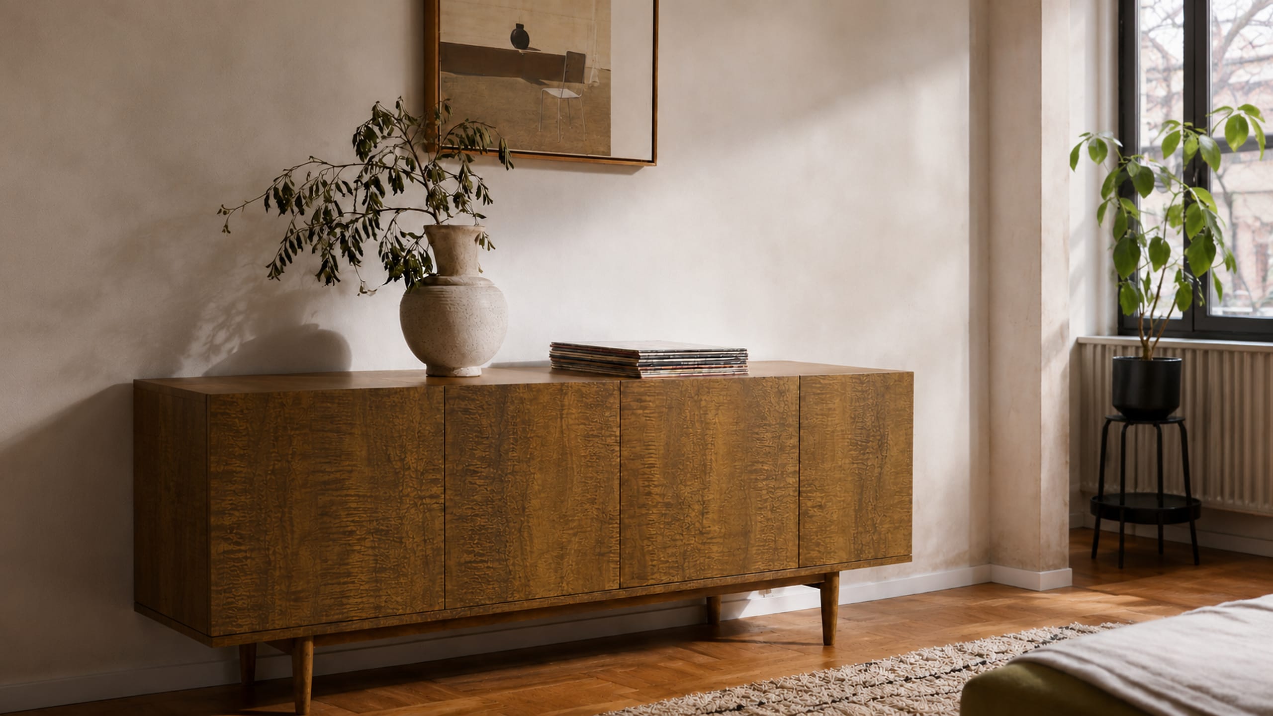 A chest of drawers wrapped in Golden Koa