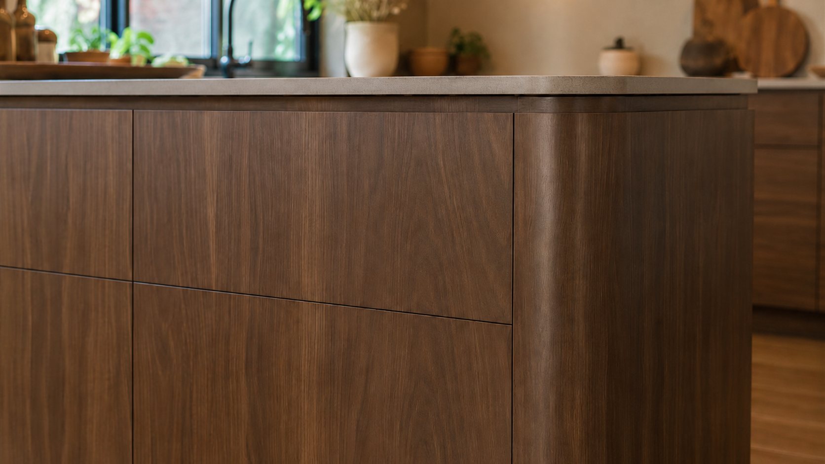 Castello Walnut kitchen cabinet finish idea