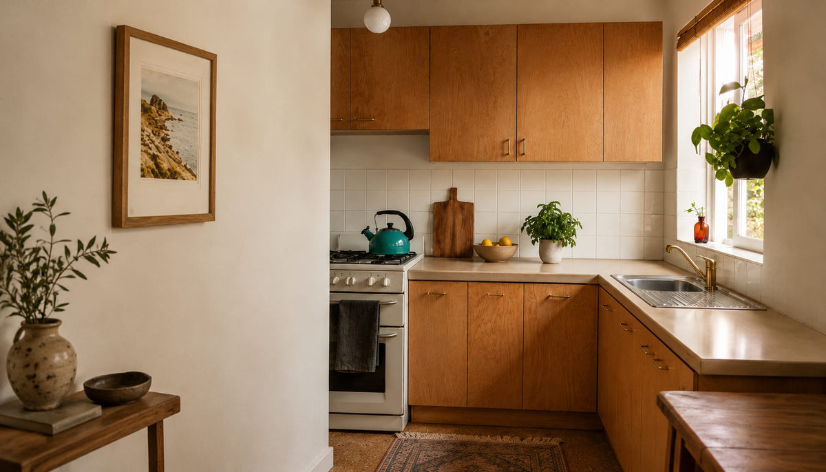 Kitchen cabinet fronts shown in Golden Cherry finish